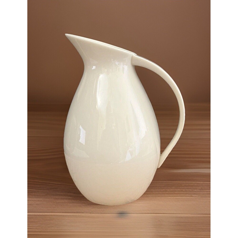 Vintage MCM LENOX  6 3/4" Tall Ivory Pitcher Made in USA Blue Mark